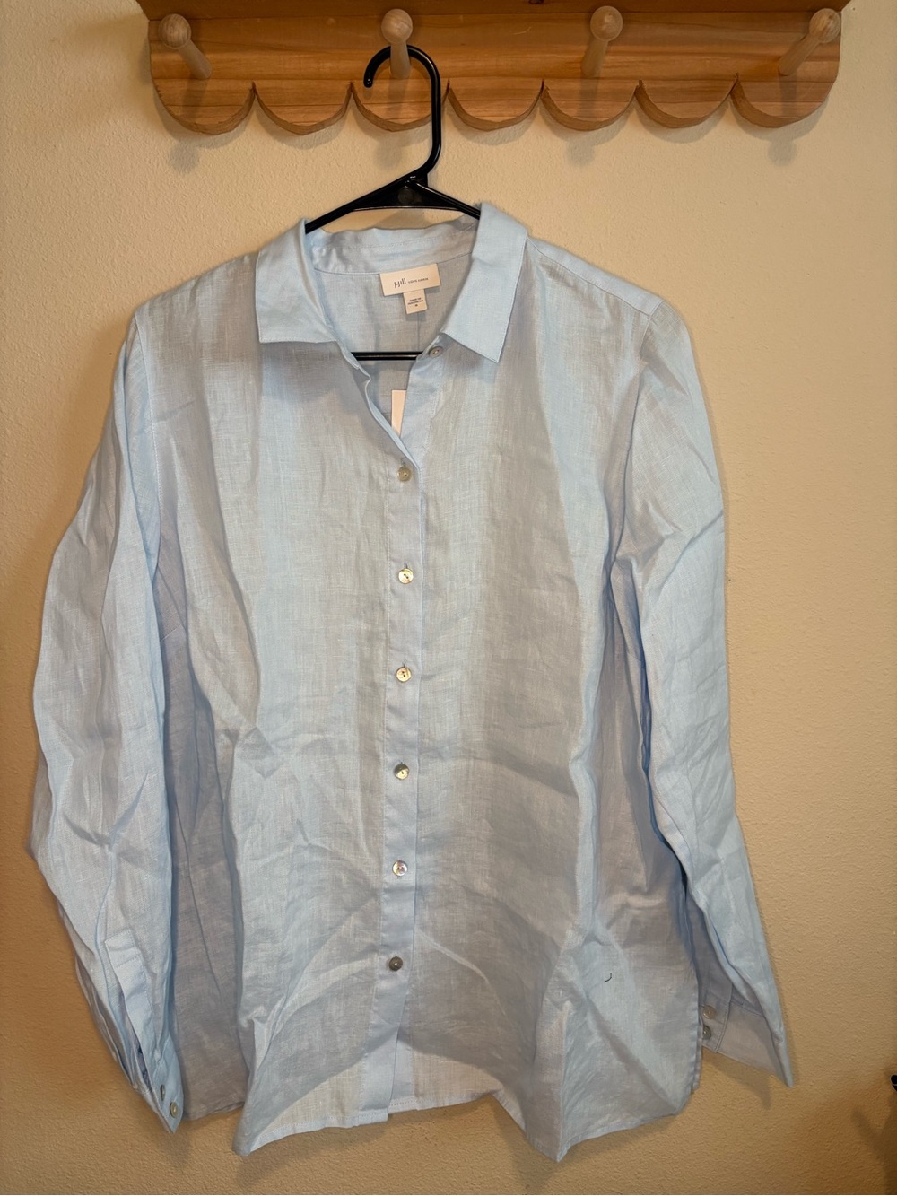 J. Jill Pale Blue Linen Button-Down Shirt